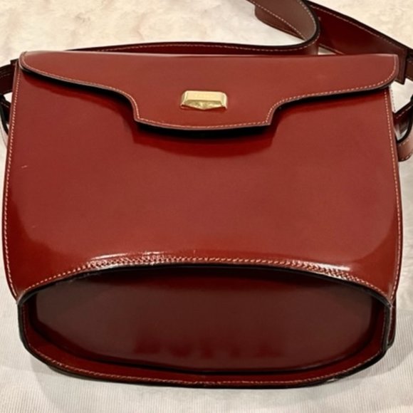 Vintage BALLY Structured Cognac Brown Leather Bag - Picture 7 of 14